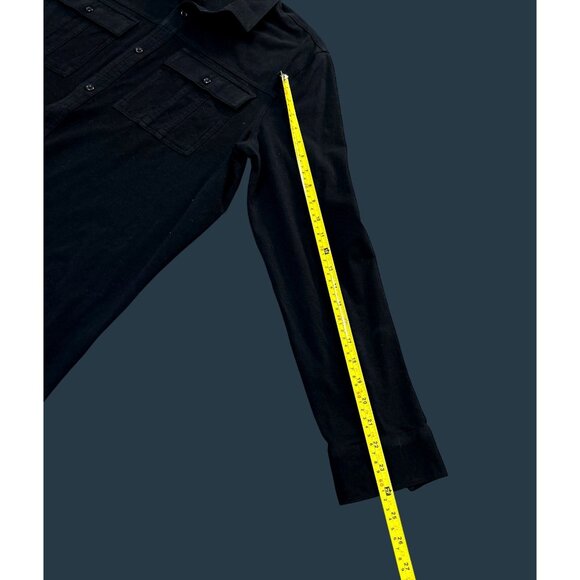 Mens Express Black Long Sleeve Button-Down Shirt XL With Stretch & Moisture Wick - Picture 6 of 7